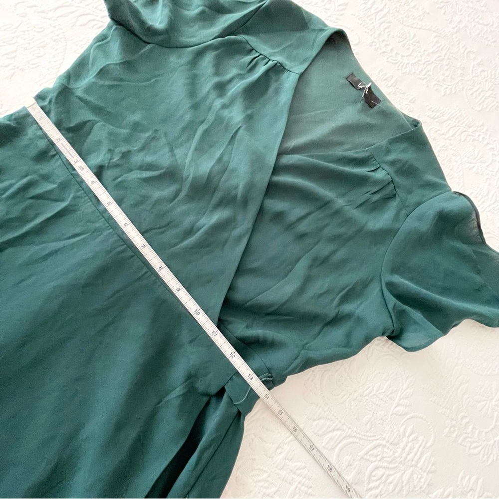 NWT Lulus Rise to the Occasion Emerald Green Midi Wrap Dress Large - Picture 8 of 8